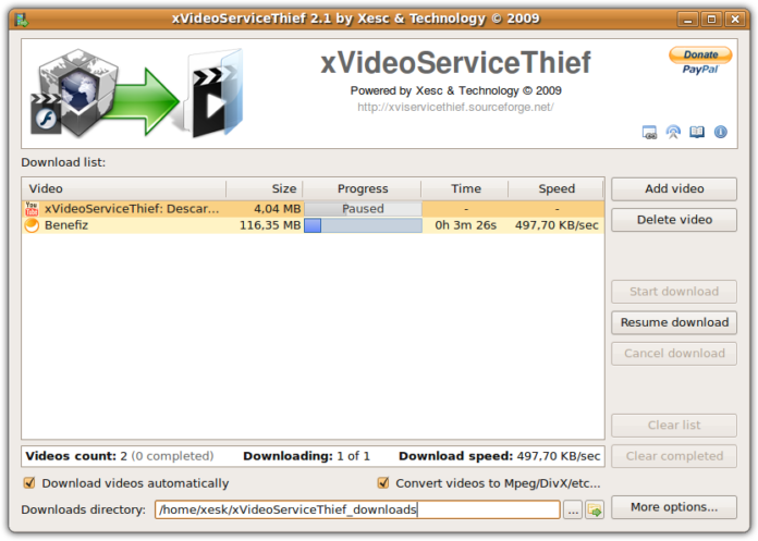 Download XVideoService Thief OS Linux
