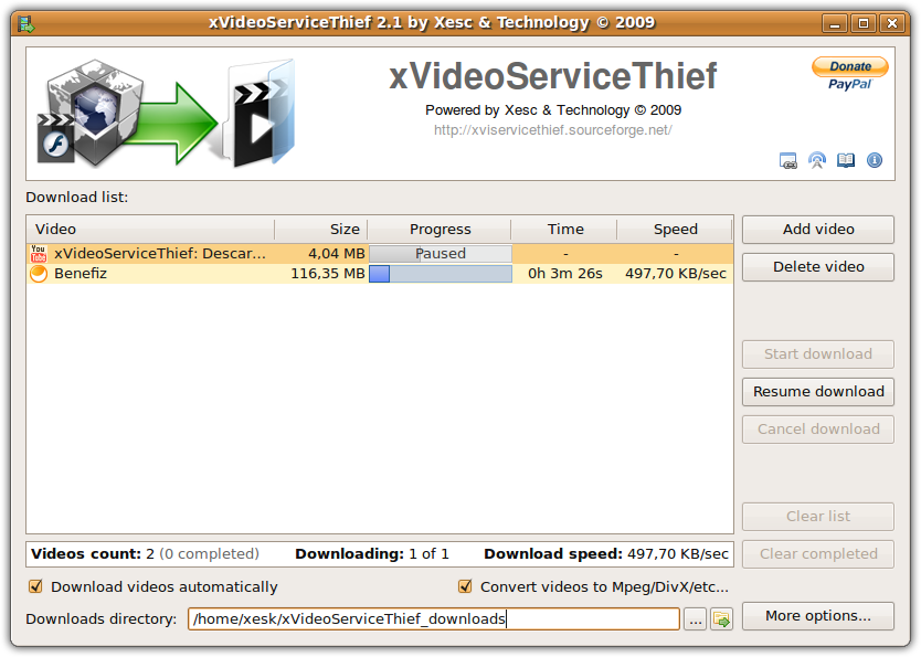 Download XVideoService Thief OS Linux